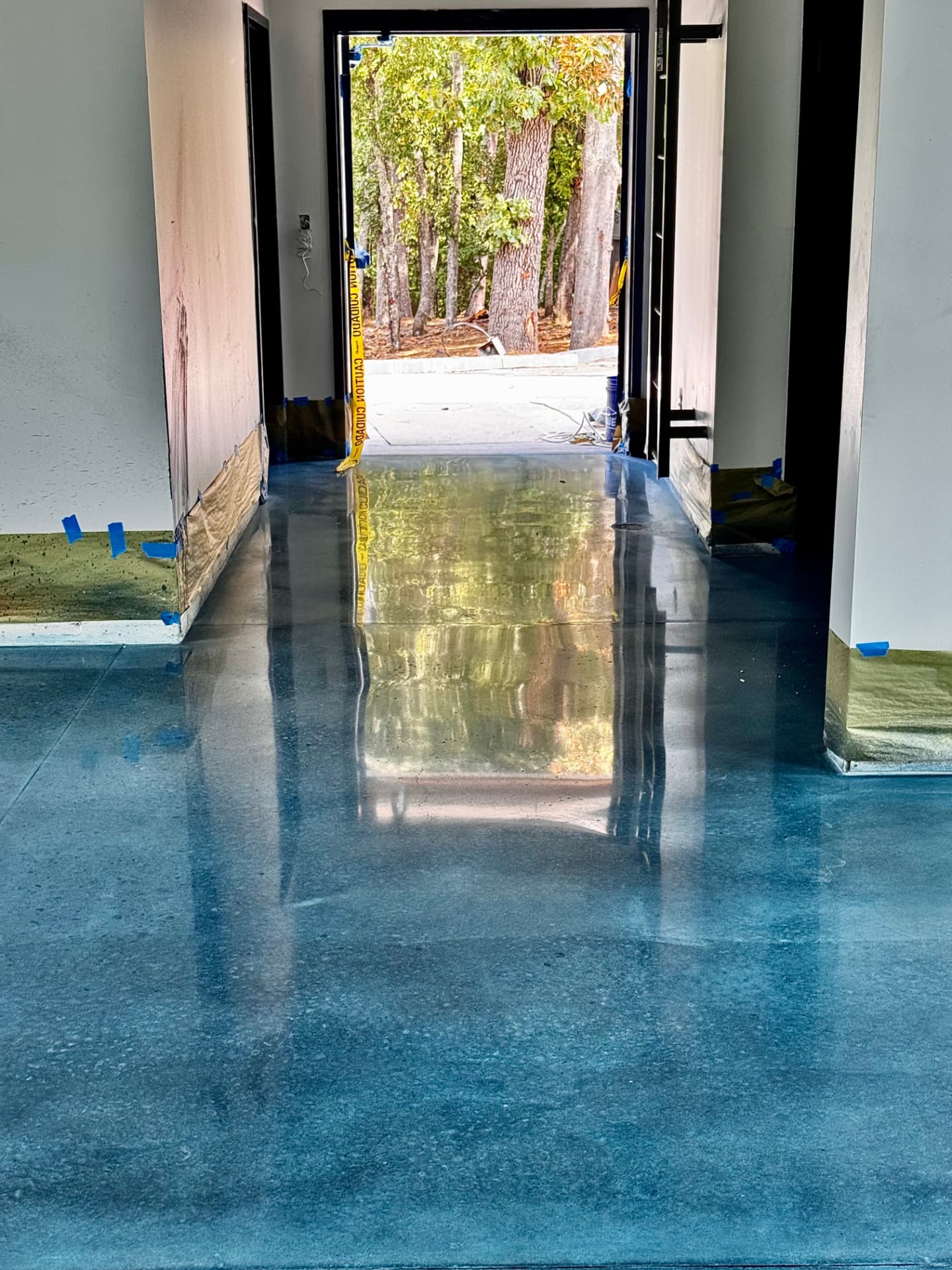 Epoxy & Concrete flooring — Concrete stained, polished and sealed to a mirror gloss — commercial build-out — Gainesville, Buford & Flowery Branch GA